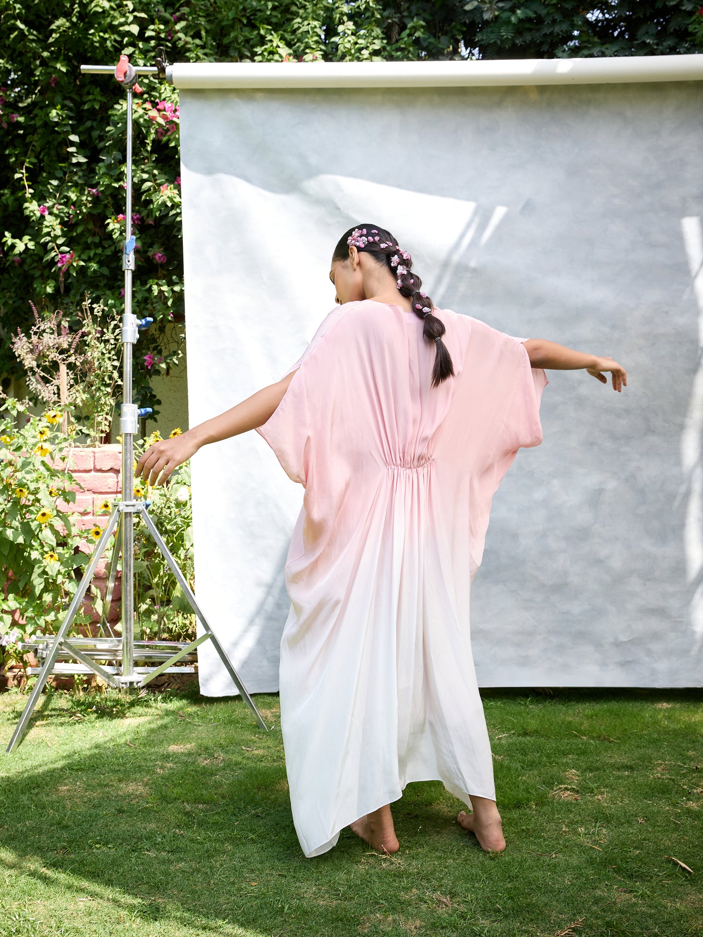 The Micro Floral Kaftan Dress (PINK)