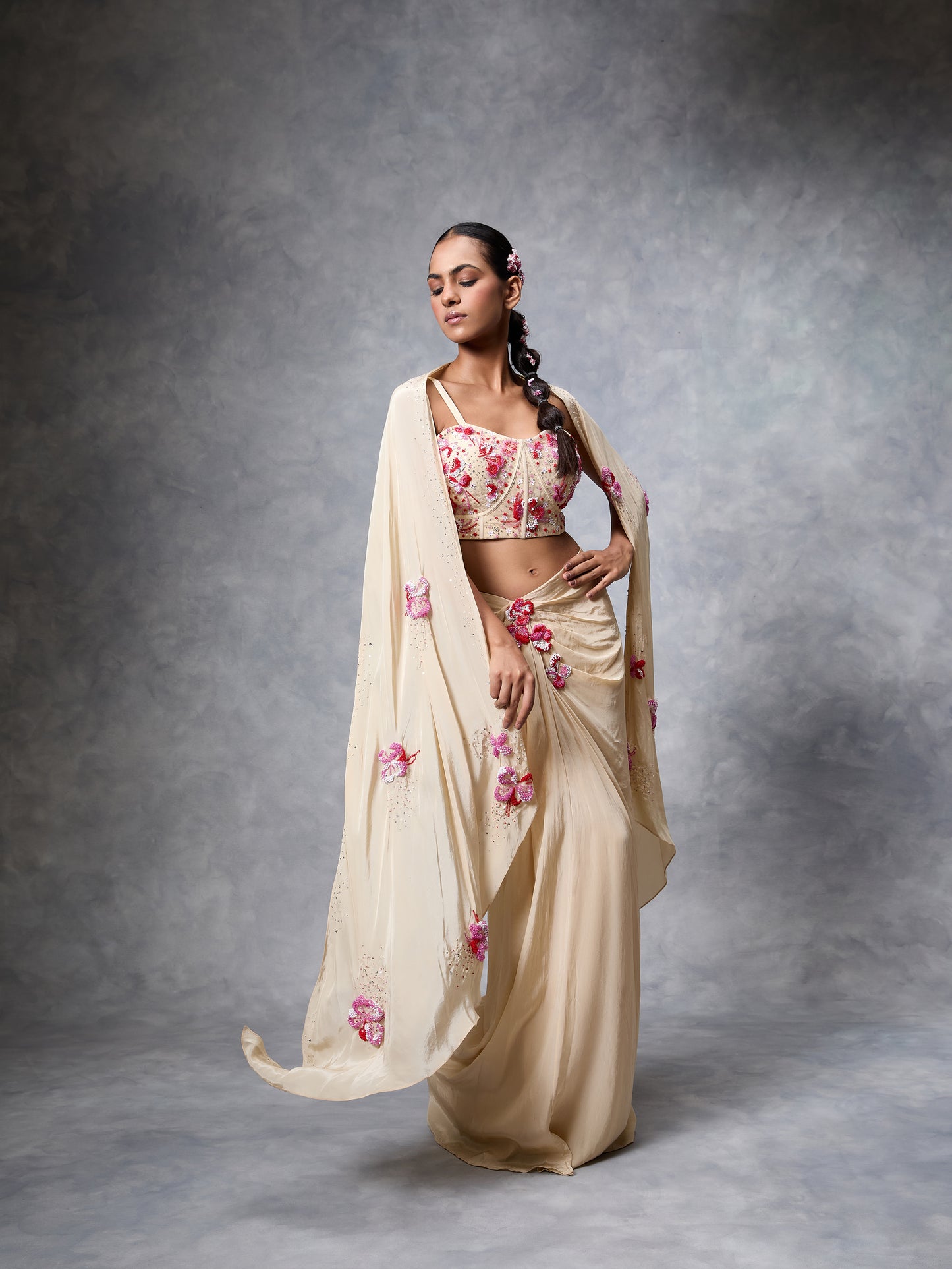 The Floral Burst Cape Set