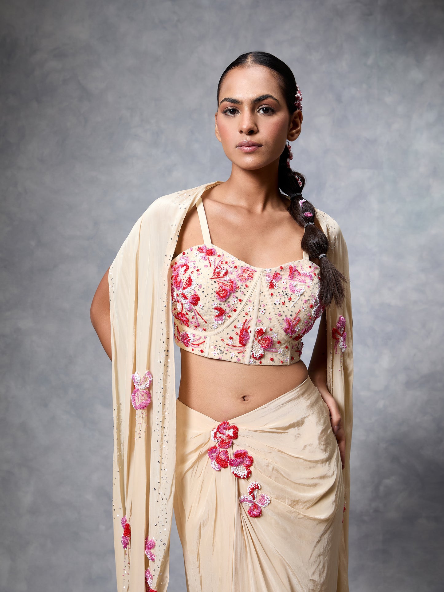 The Floral Burst Cape Set
