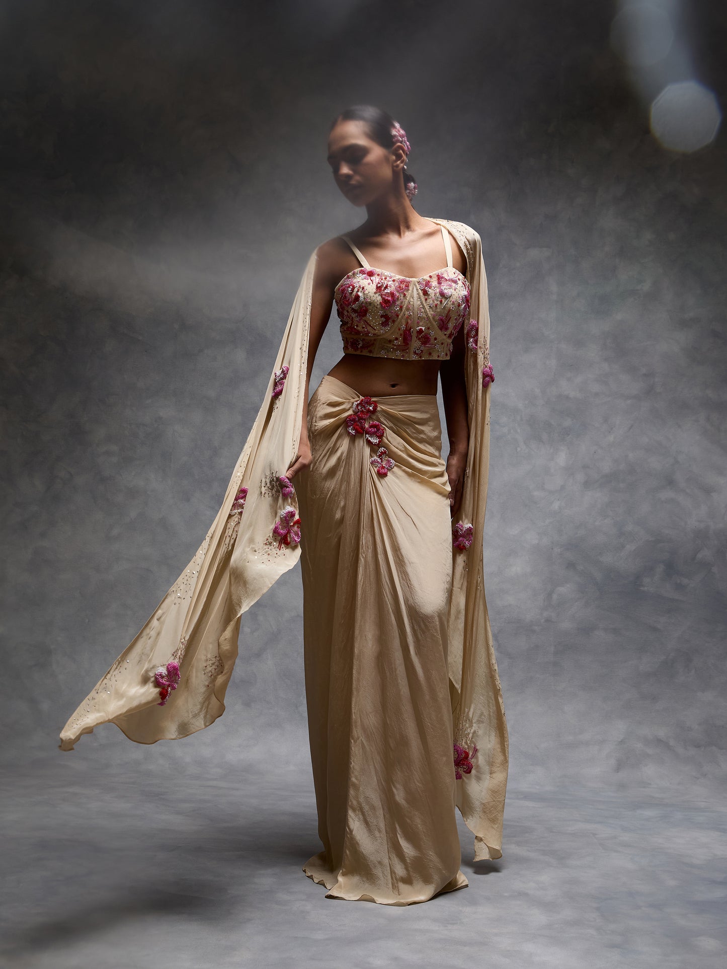 The Floral Burst Cape Set
