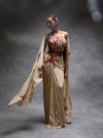 The Floral Burst Cape Set