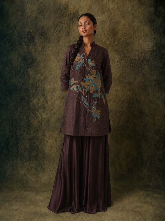 The Wisp Kurta Set (Mahogany)