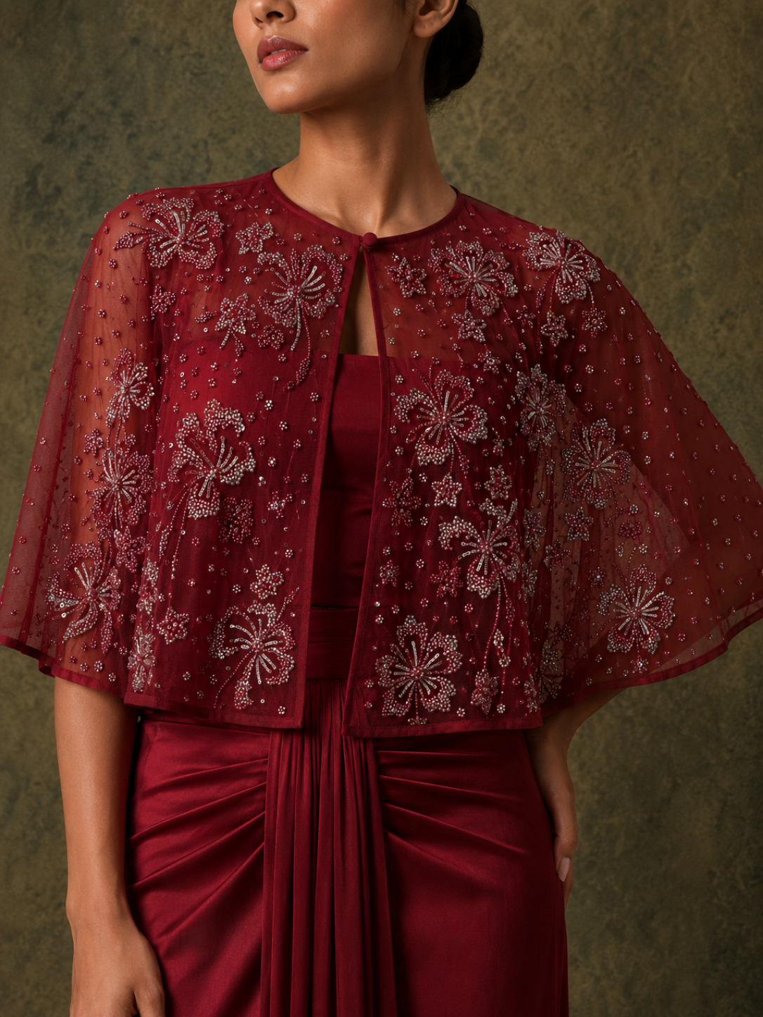 The Flutter Skirt Set (Wine)