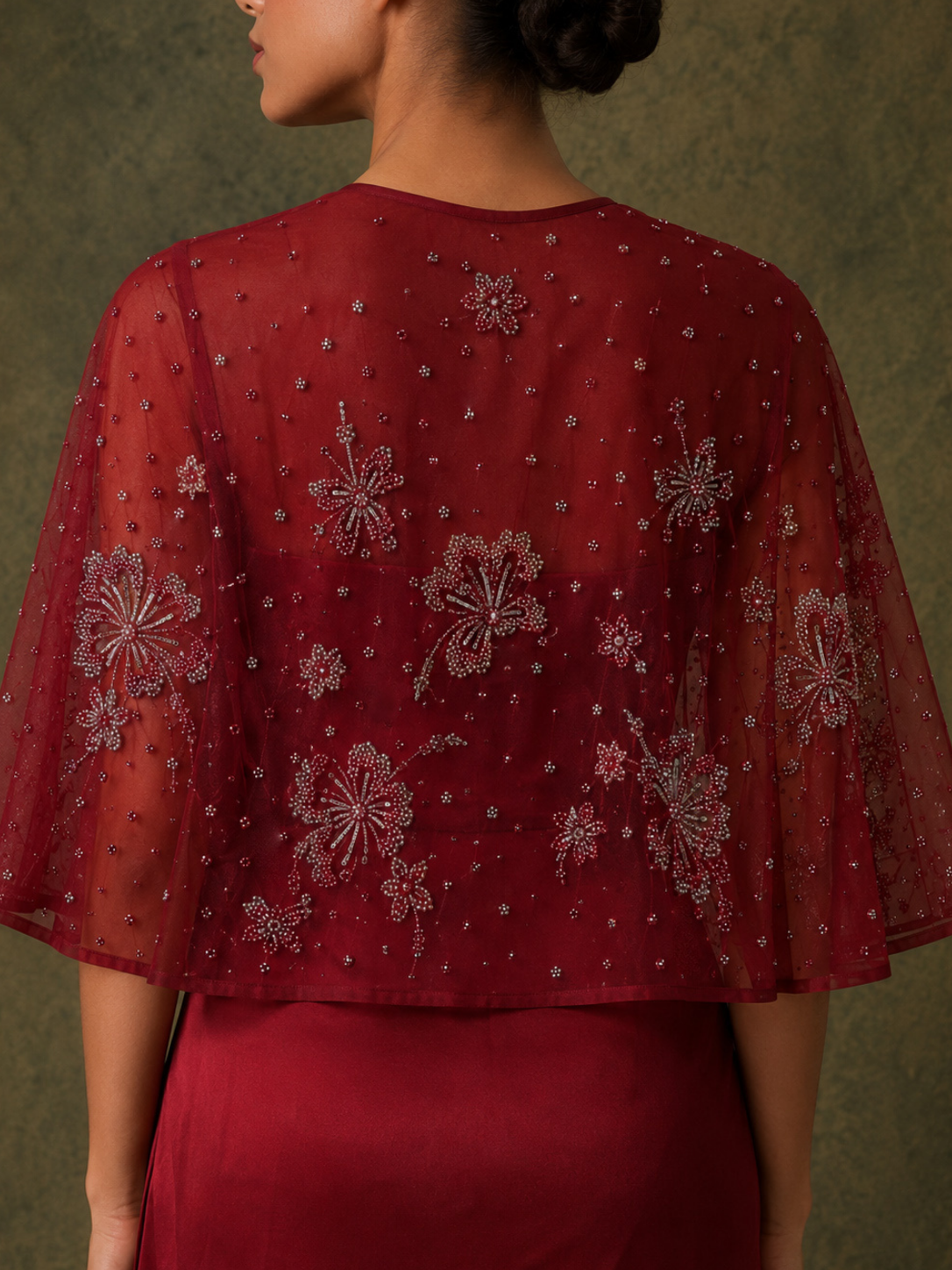 The Flutter Skirt Set (Wine)