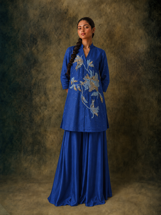 The Wisp Kurta Set (Cobalt)