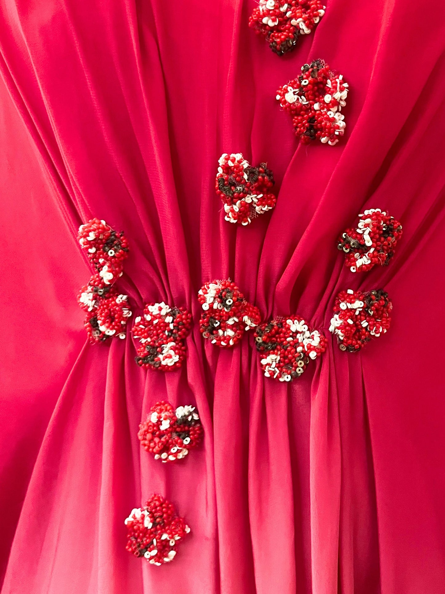 The Micro Floral Kaftan Dress (FUSCHIA)