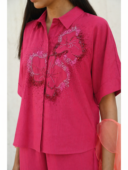 The Bloom Shirt Set (Fuchsia)