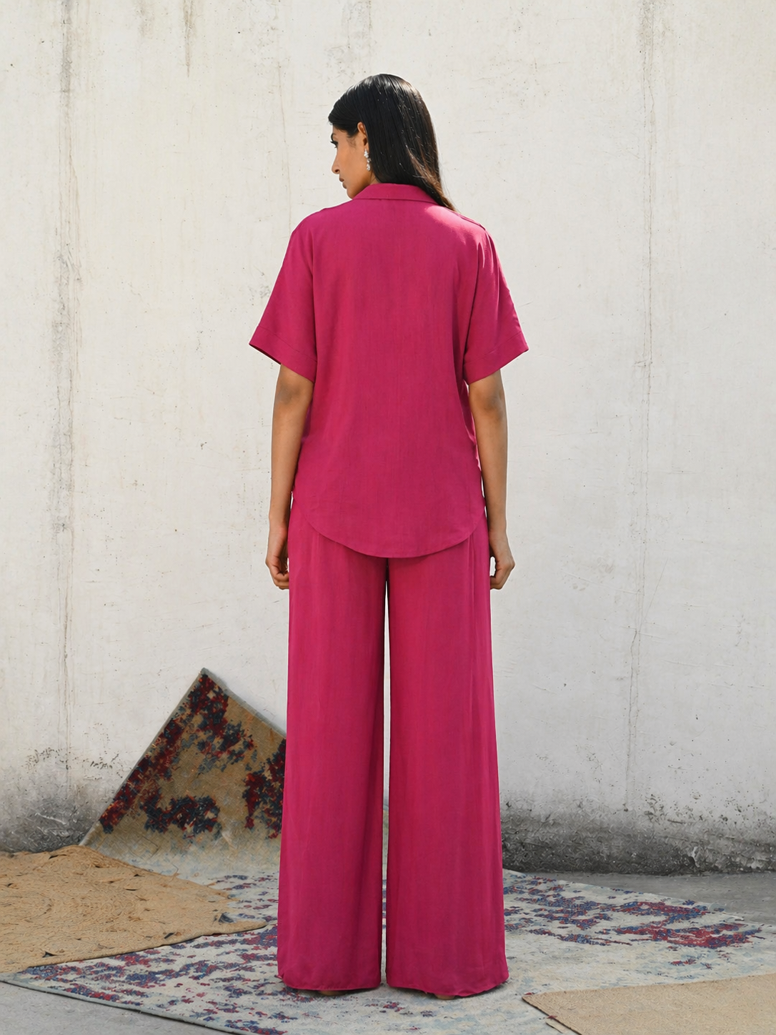 The Bloom Shirt Set (Fuchsia)