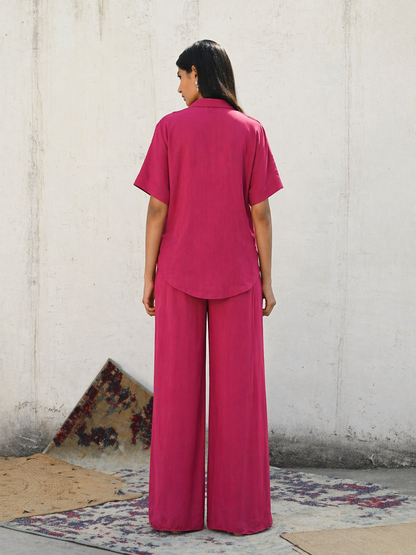 The Bloom Shirt Set (Fuchsia)