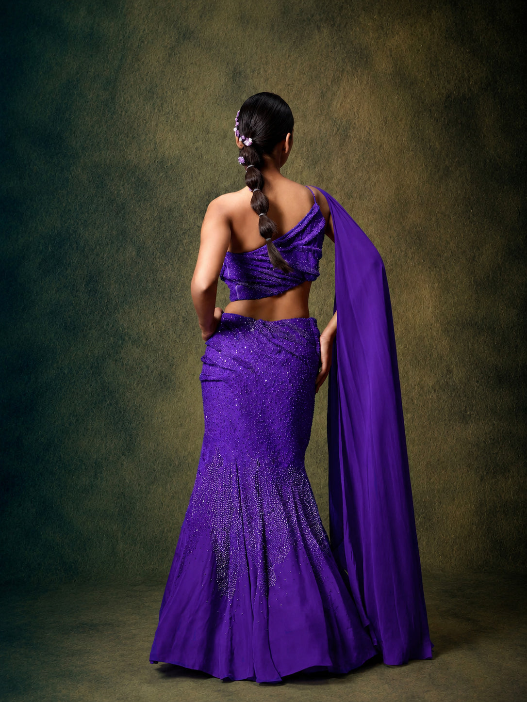 The Sculpted Lehenga Set (Amethyst)