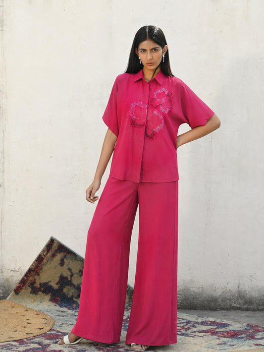 The Bloom Shirt Set (Fuchsia)