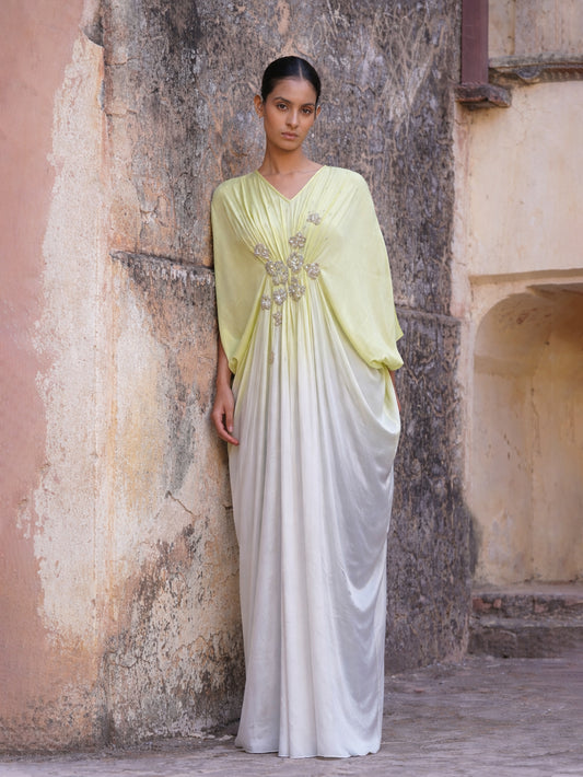 The Fleur Kaftan Dress (lime)