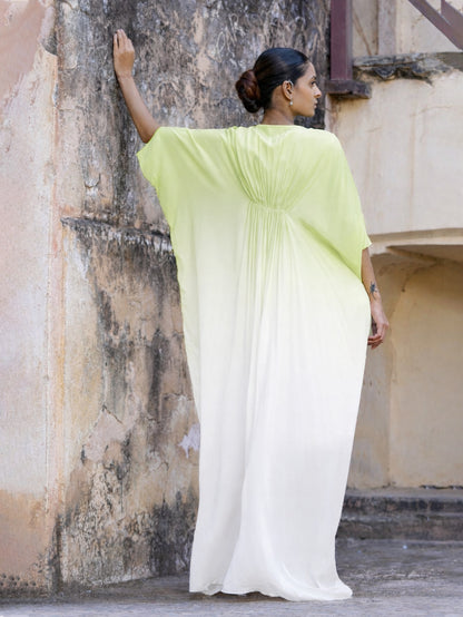 The Fleur Kaftan Dress (lime)