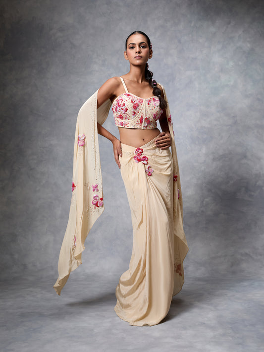 The Floral Burst Cape Set